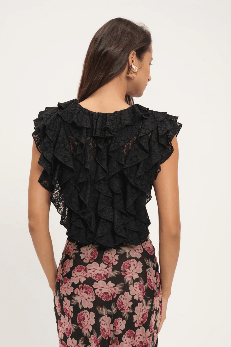 FOR LOVE & LEMONS | Lucianna Lace Top - Black