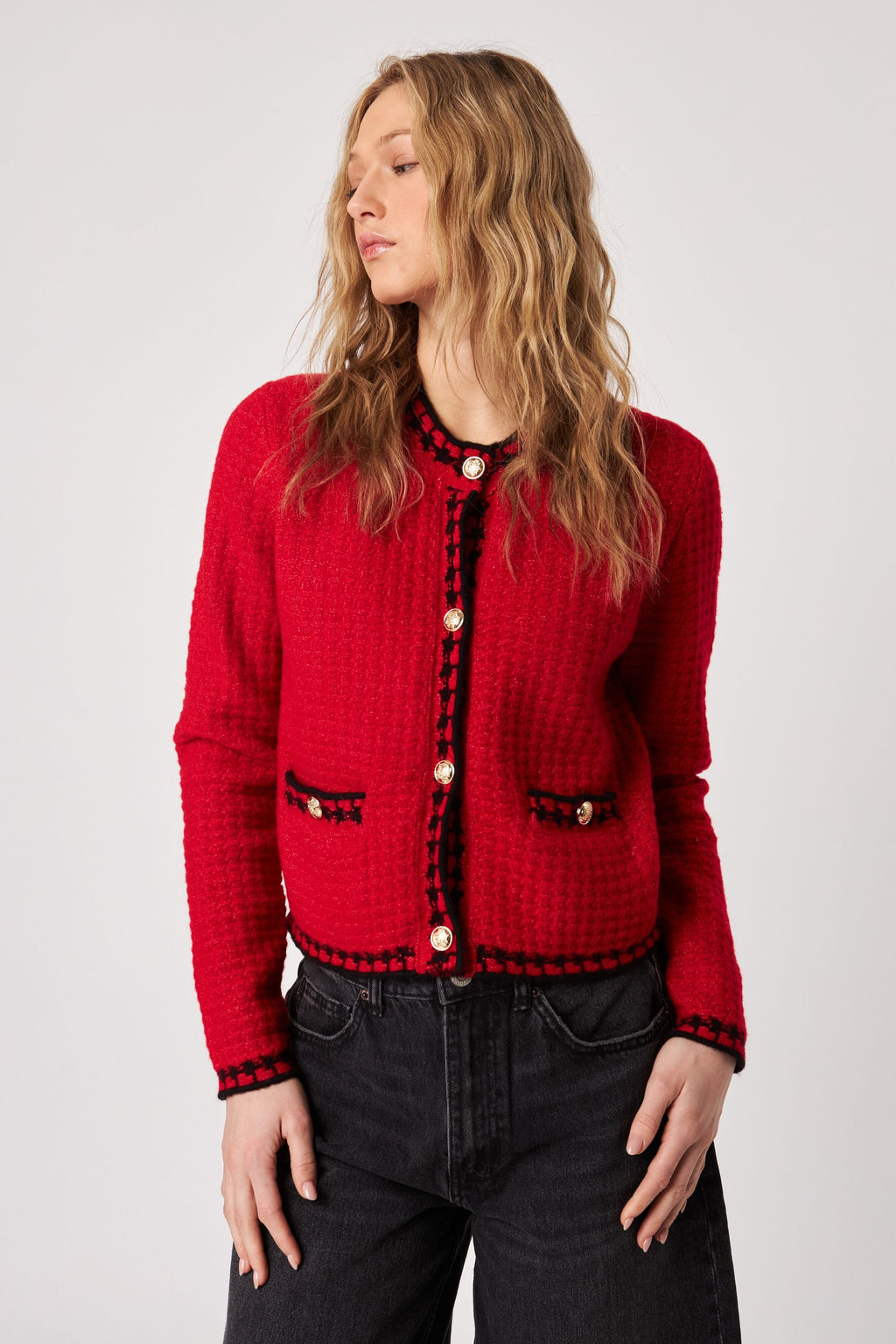 JOHN + JENN | Benedict Cardigan - Crimson