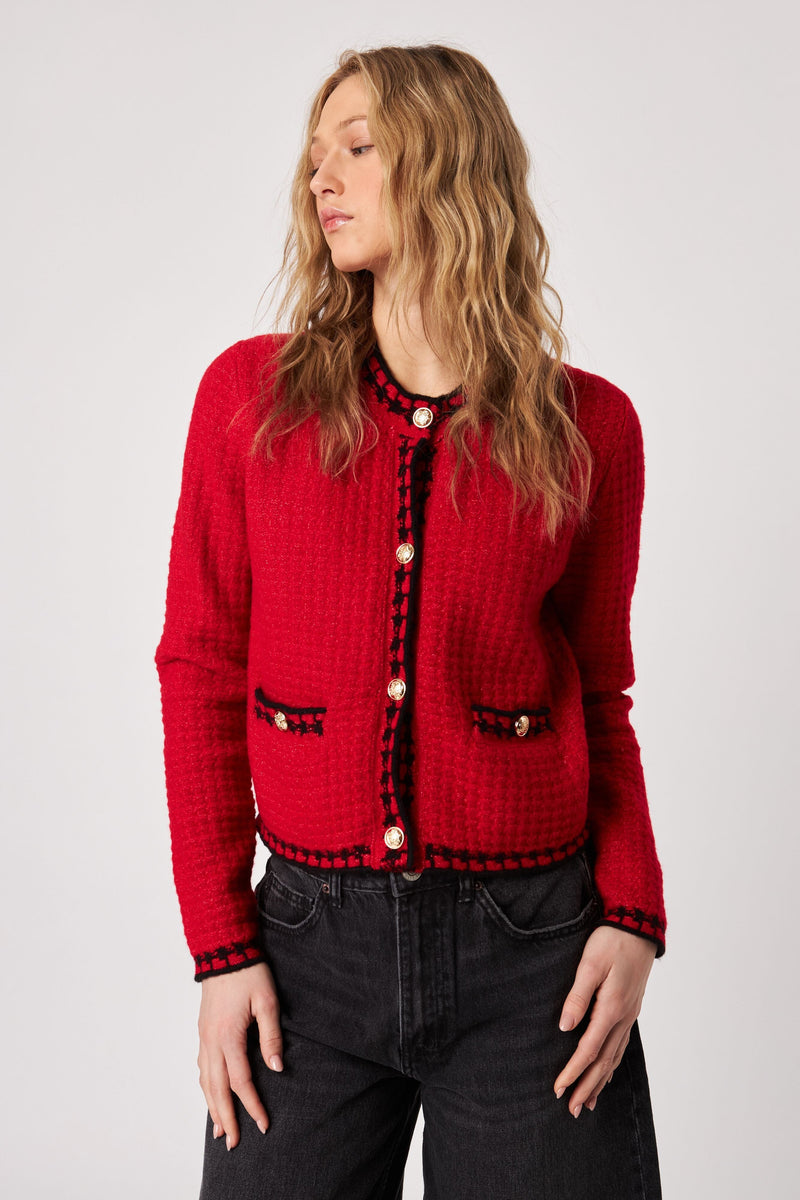 JOHN + JENN | Benedict Cardigan - Crimson