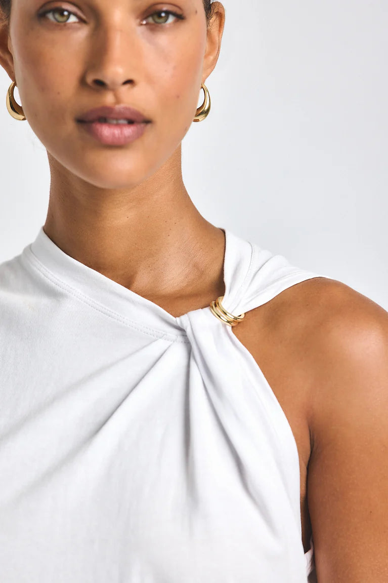 DEREK LAM 10 CROSBY | Nia Assymmetric Embellished Tee - White