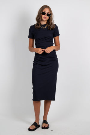 FRAME | The Twist Dress - Navy