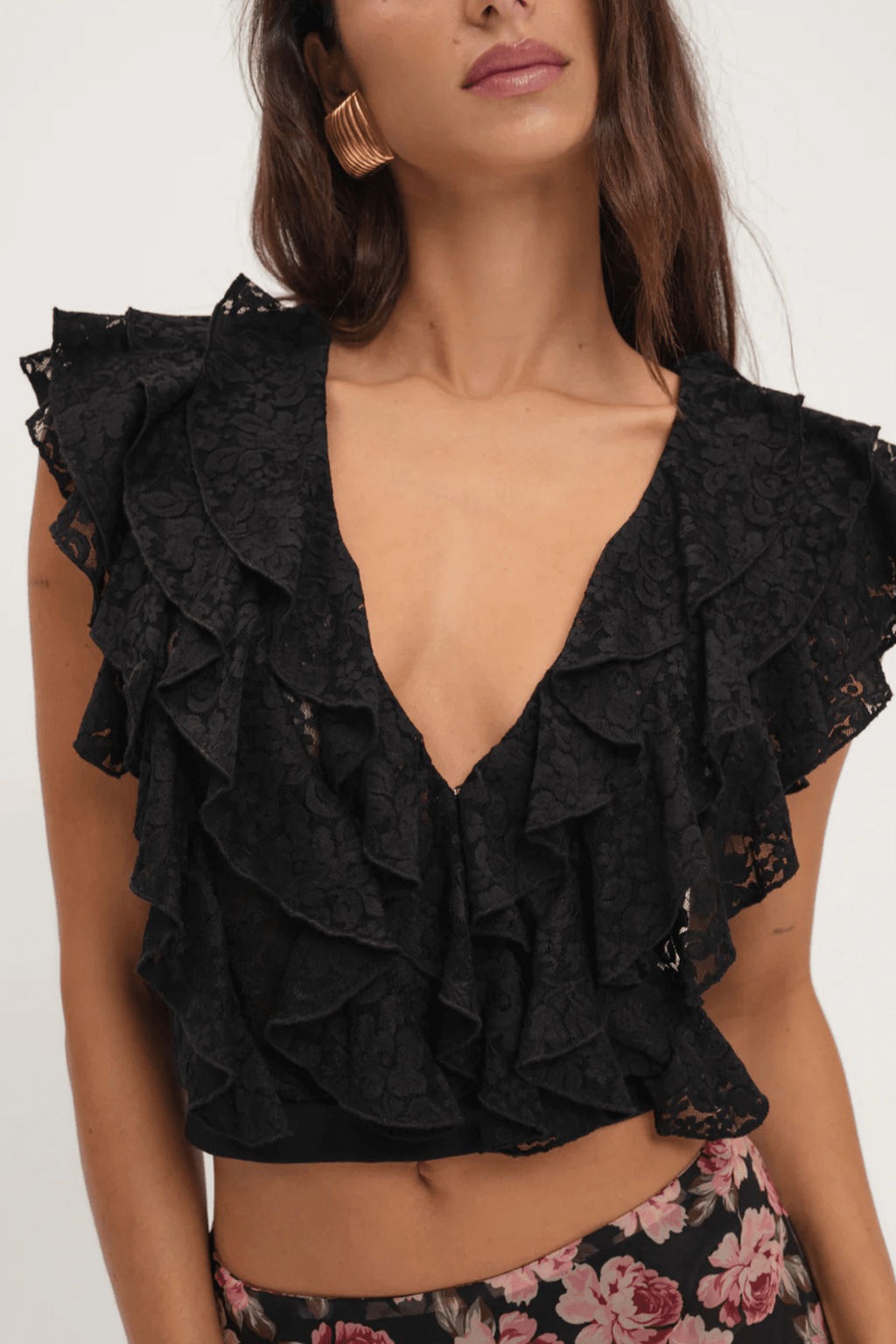 FOR LOVE & LEMONS | Lucianna Lace Top - Black