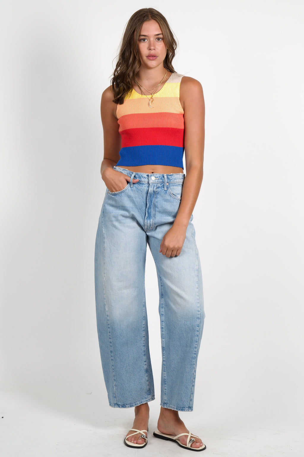 MOTHER | The Round Neck Rib Tank - Over The Horizon