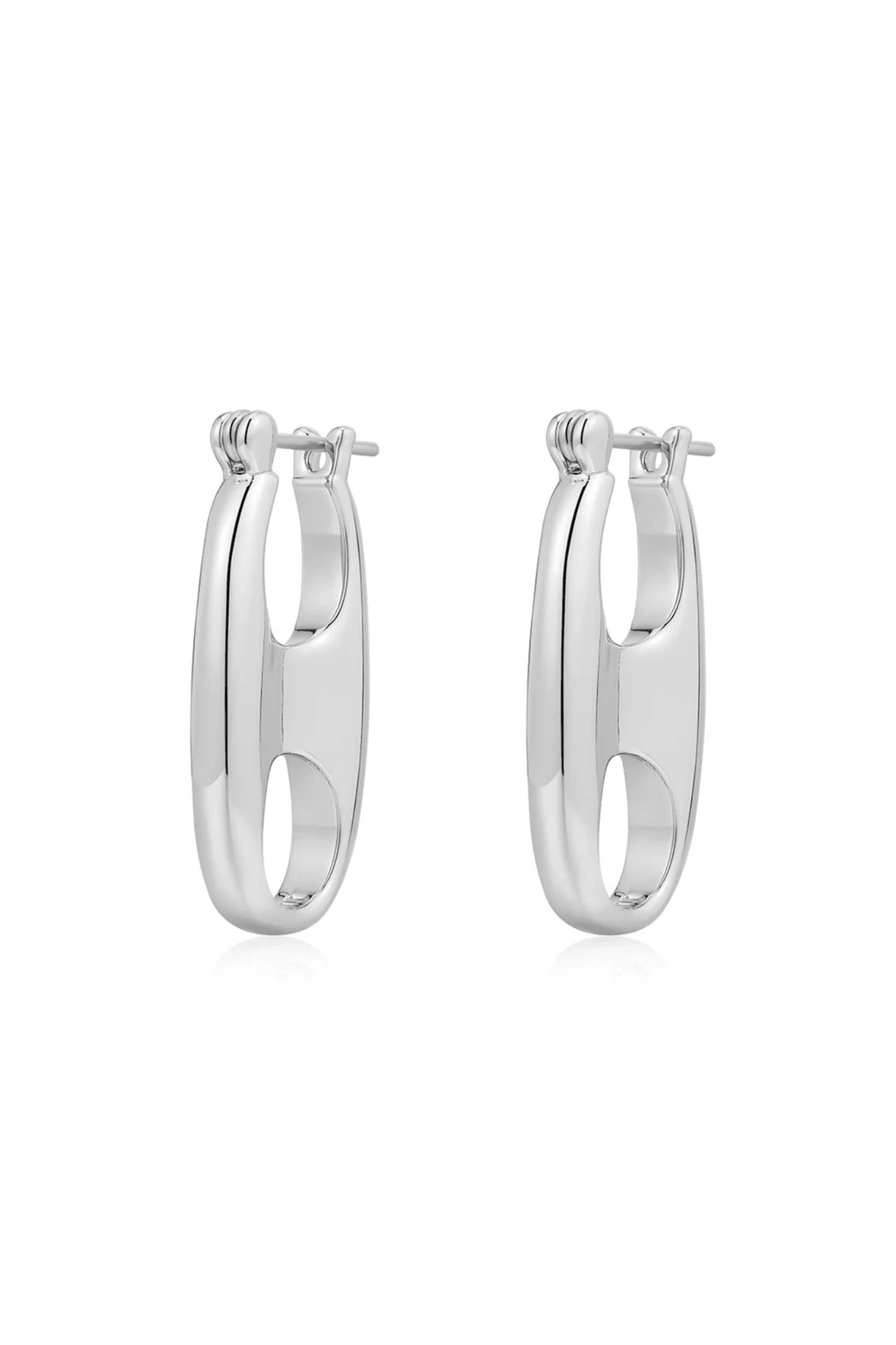 LUV AJ | The Circle Link Earrings - Silver