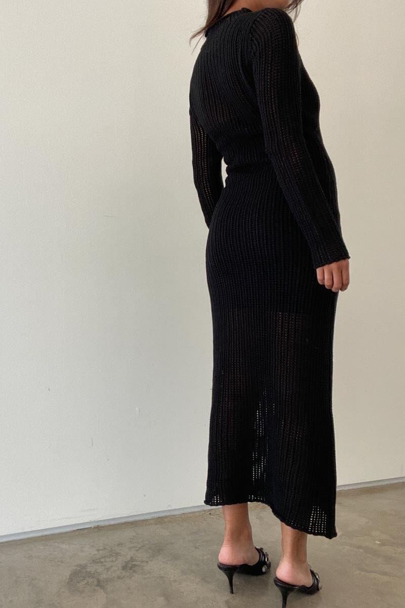 Crotchet This Way Dress - Black