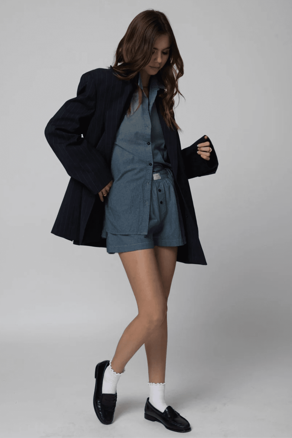 STILLWATER | Denim Chambre Boxer Short - Indigo