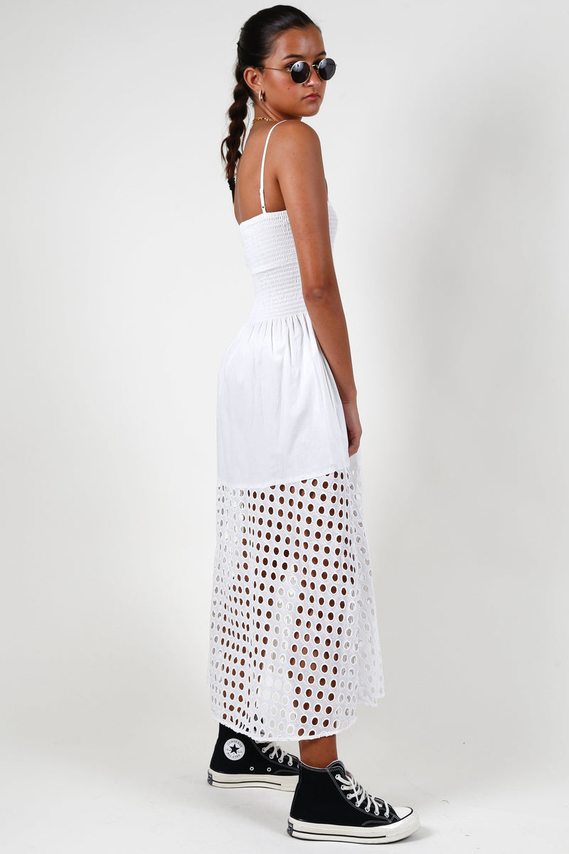 SOLID & STRIPED | The Kennedy Dress - Eyelet Marshmallow