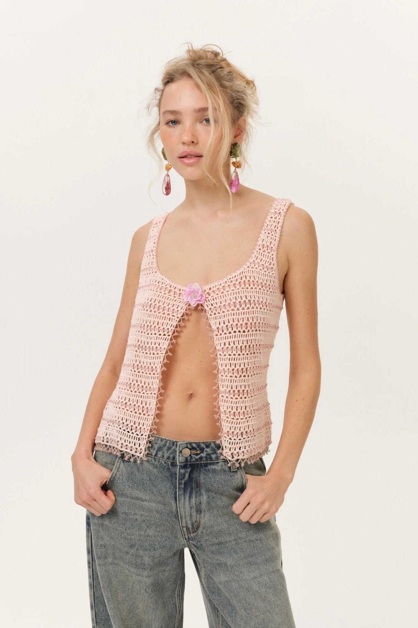 FOR LOVE & LEMONS | Lulu Beaded Tank Top - Pink – Scarlet Clothing