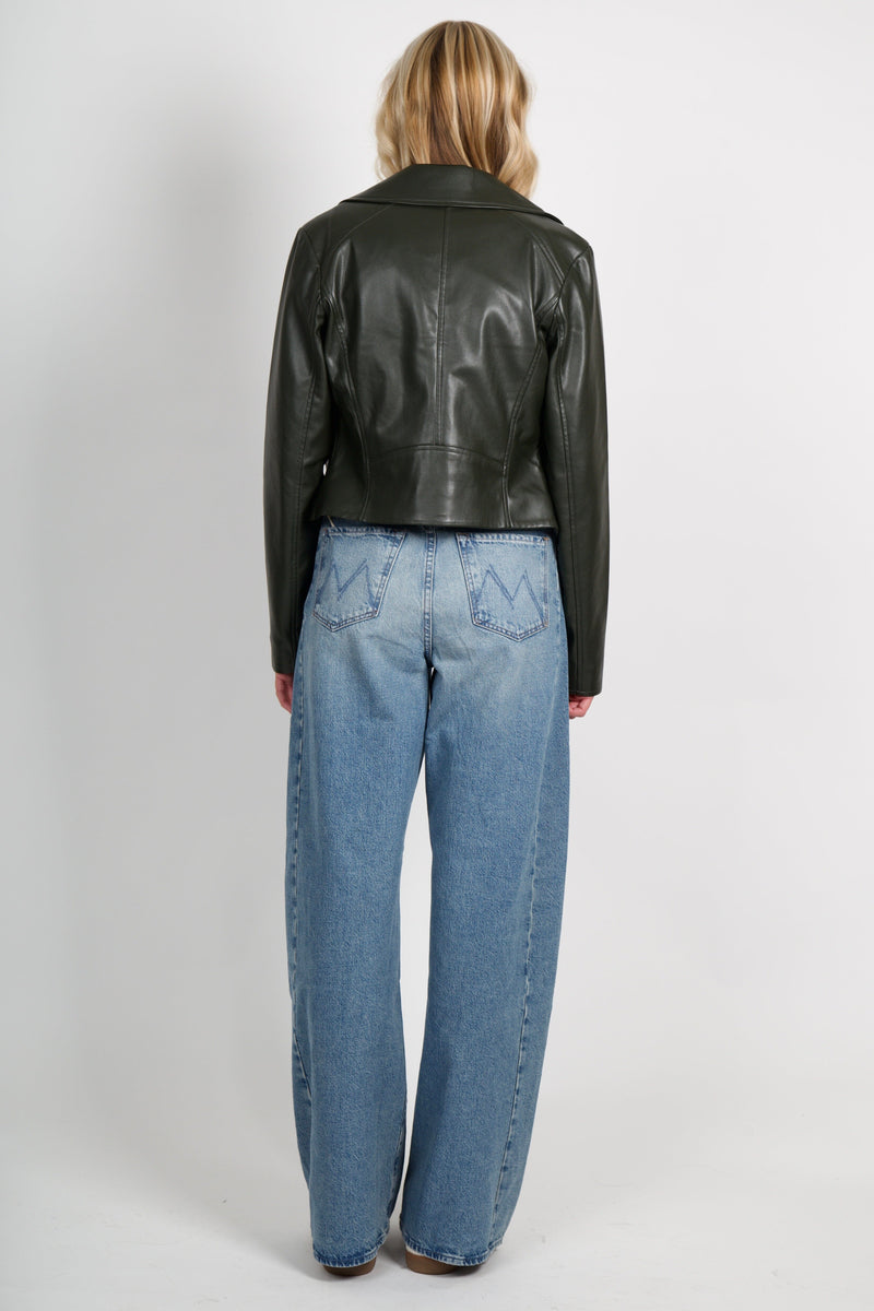 LAMARQUE | Pascale Leather Jacket - Dark Olive