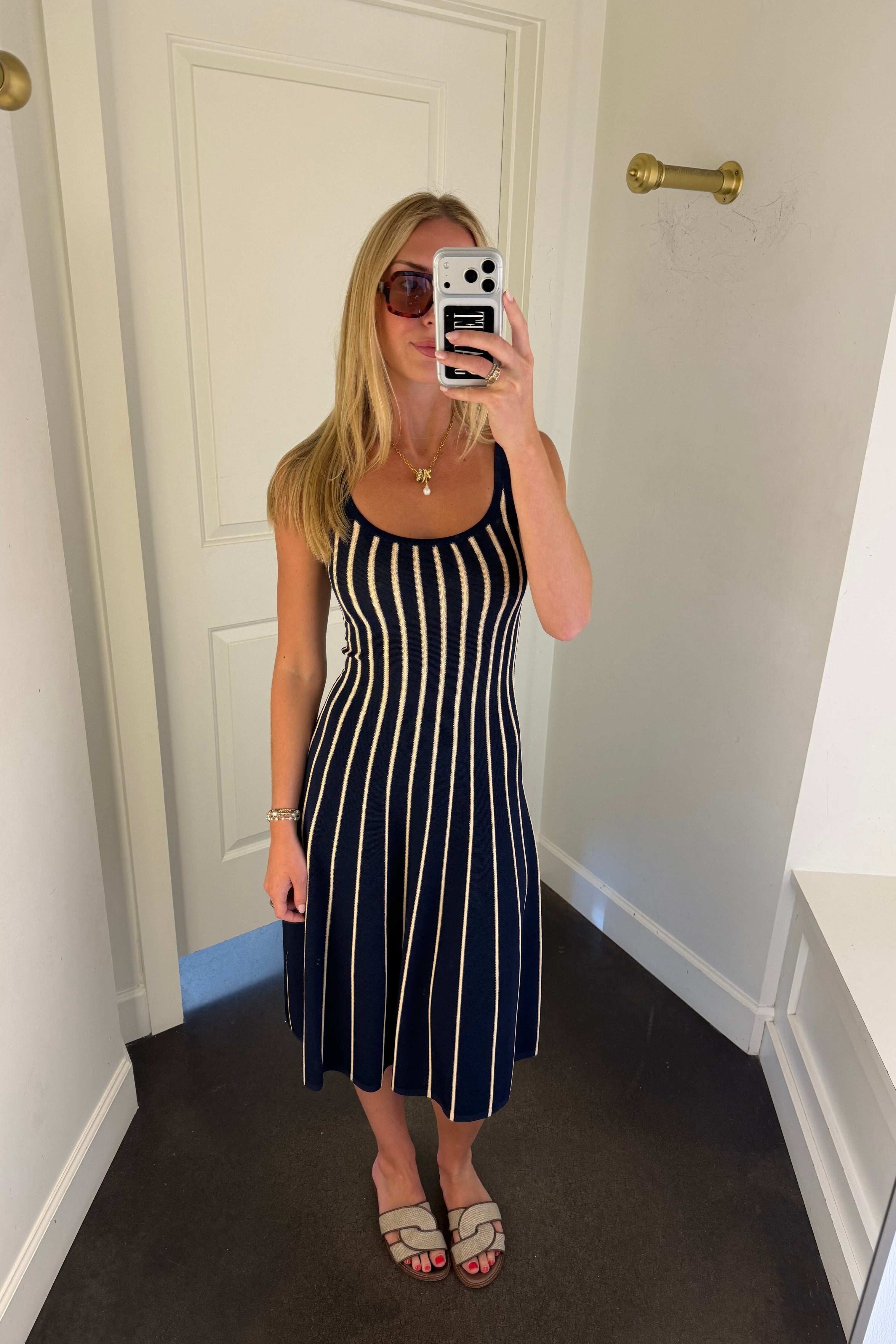 ASTR | Irecia Knit Dress - Navy Stripe – Scarlet Clothing