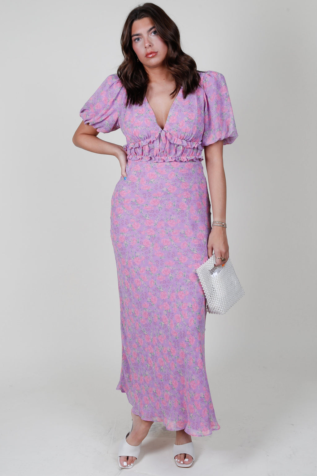 ASTR | Esperanza Dress - Purple Pink Foral