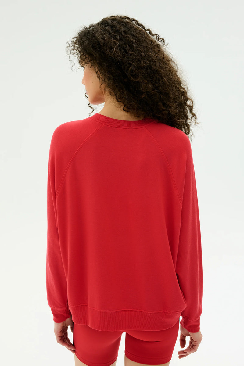 SPLITS59 | Andie Oversized Fleece Sweatshirt - Pirate Red