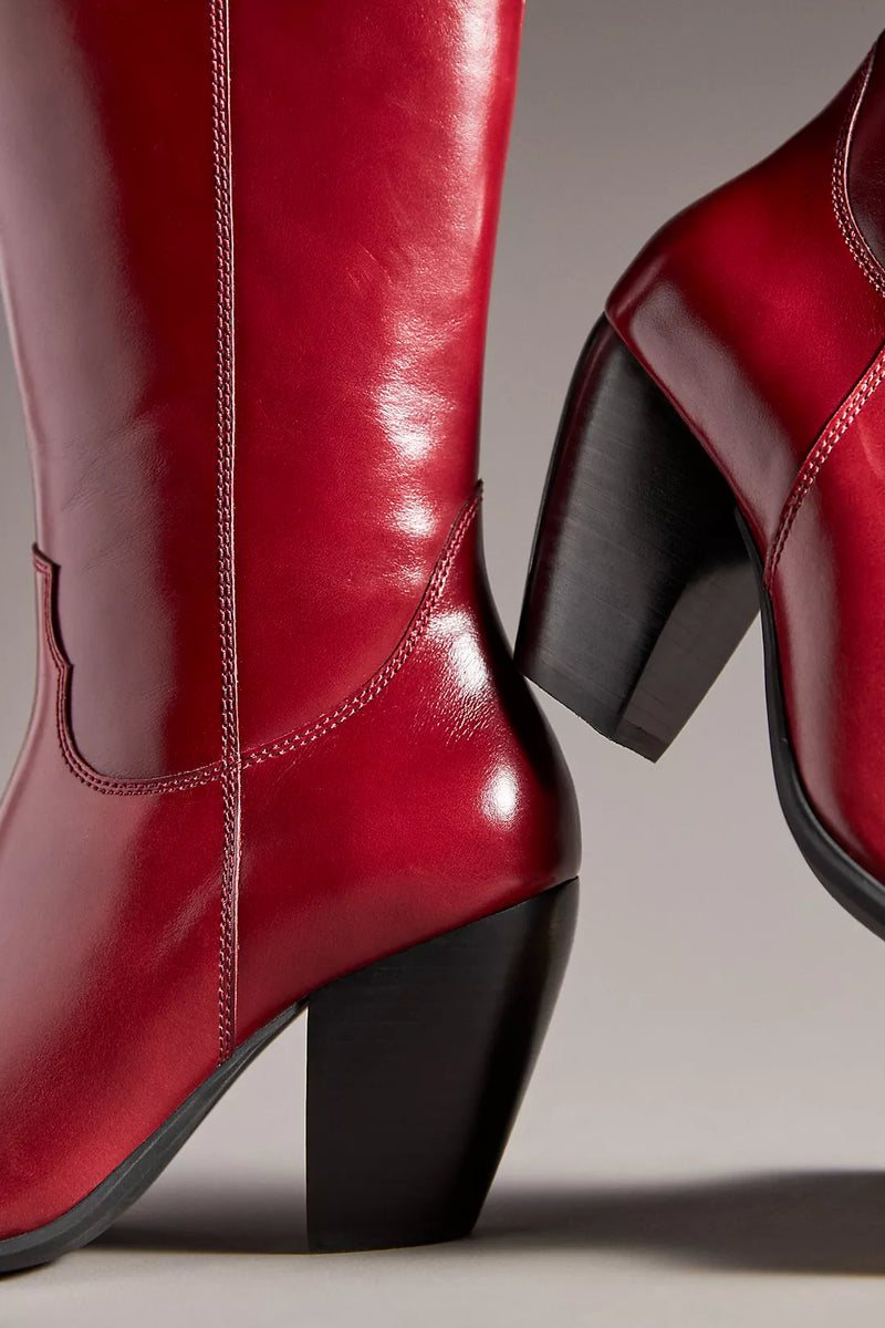 Zara red cowboy boots hotsell