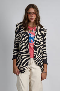 SMYTHE | Shawl Collar Oversized Blazer - Black/White