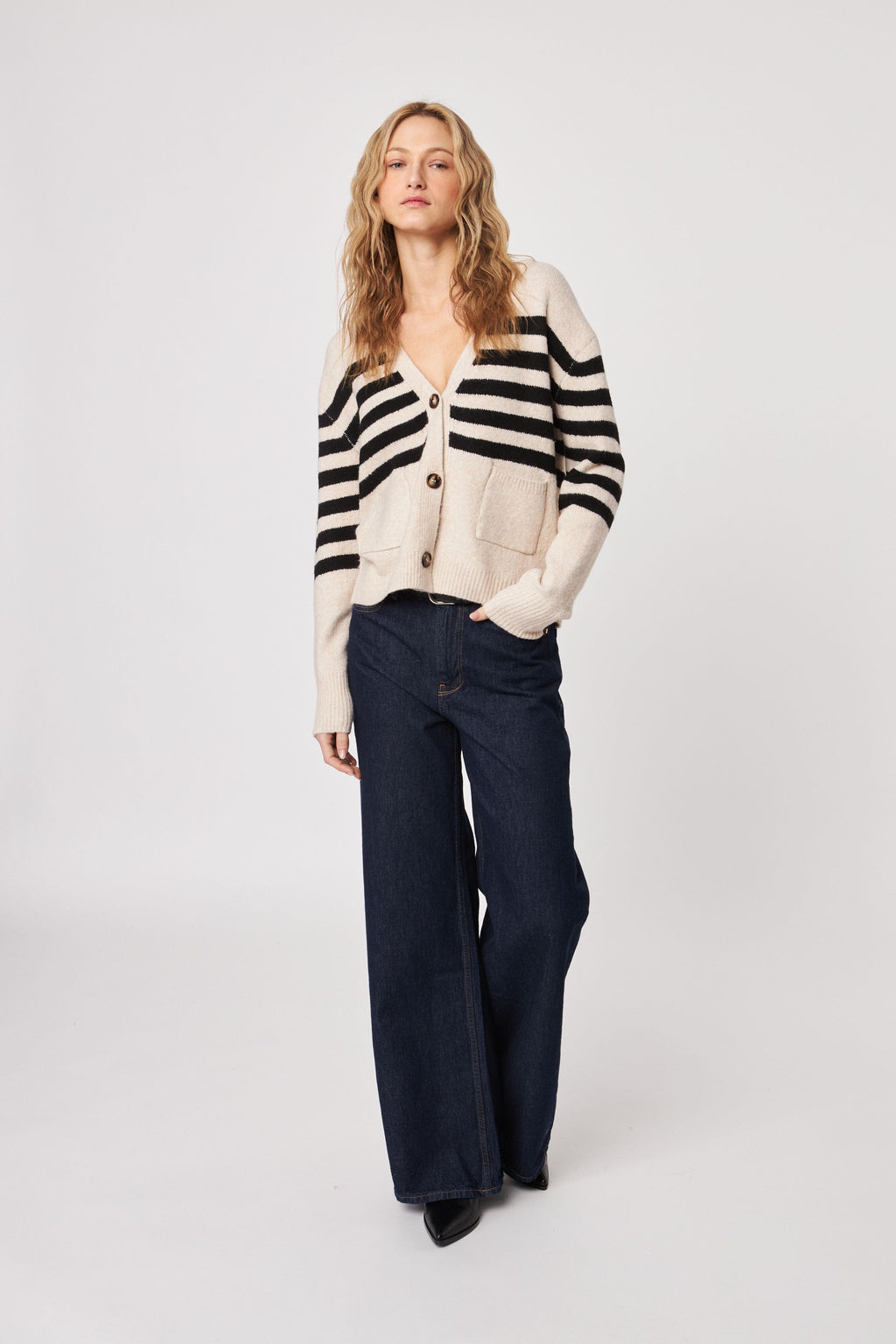 JOHN + JENN | Stanley Stripe Cardi - Nougat