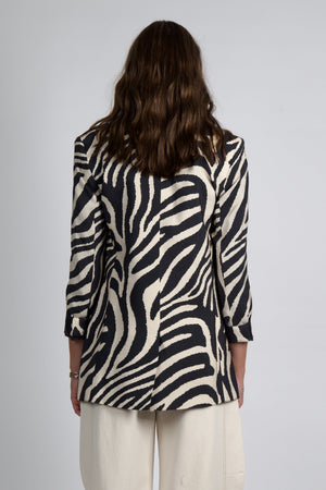 SMYTHE | Shawl Collar Oversized Blazer - Black/White