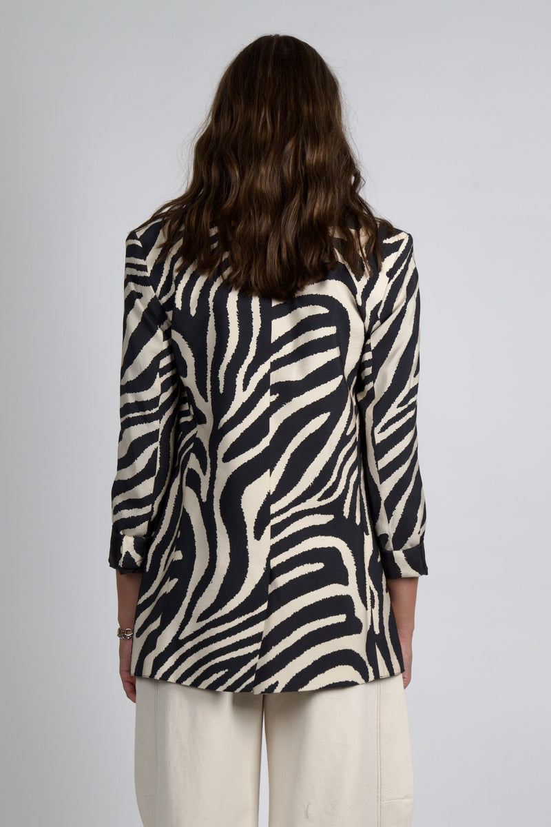 SMYTHE | Shawl Collar Oversized Blazer - Black/White