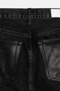 RE/DONE | Aline Classic Skirt - Black to Black Leather