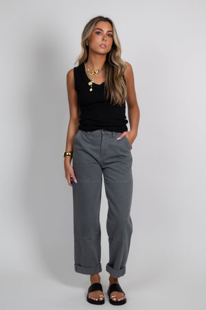 LNA | Lenny V Neck Top - Black