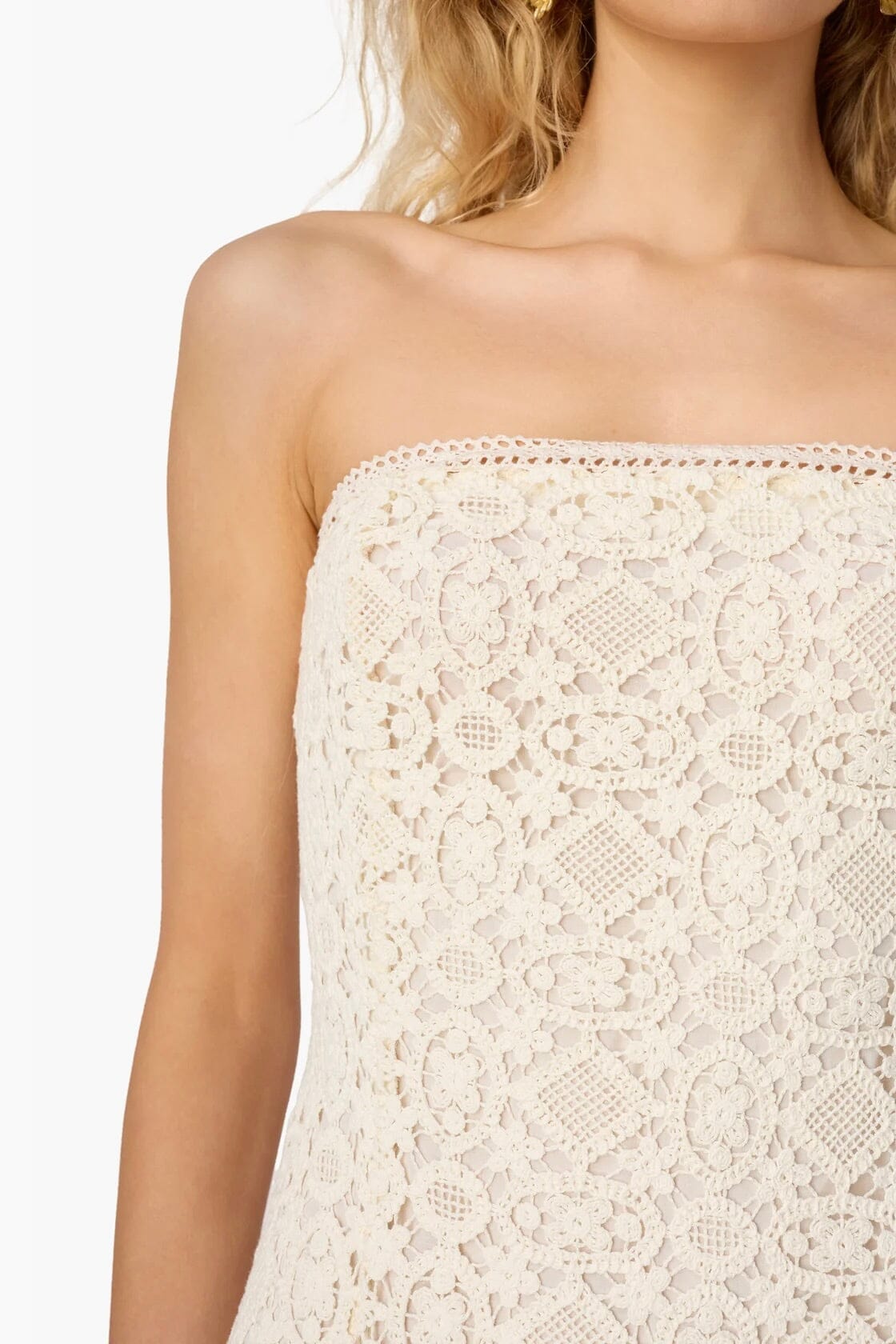 CAMI NYC | Lisboa Strapless Crochet Dress - Ceramic Scarlet Clothing CAMI NYC | Lisboa Strapless Crochet Dress - Ceramic Scarlet Clothing