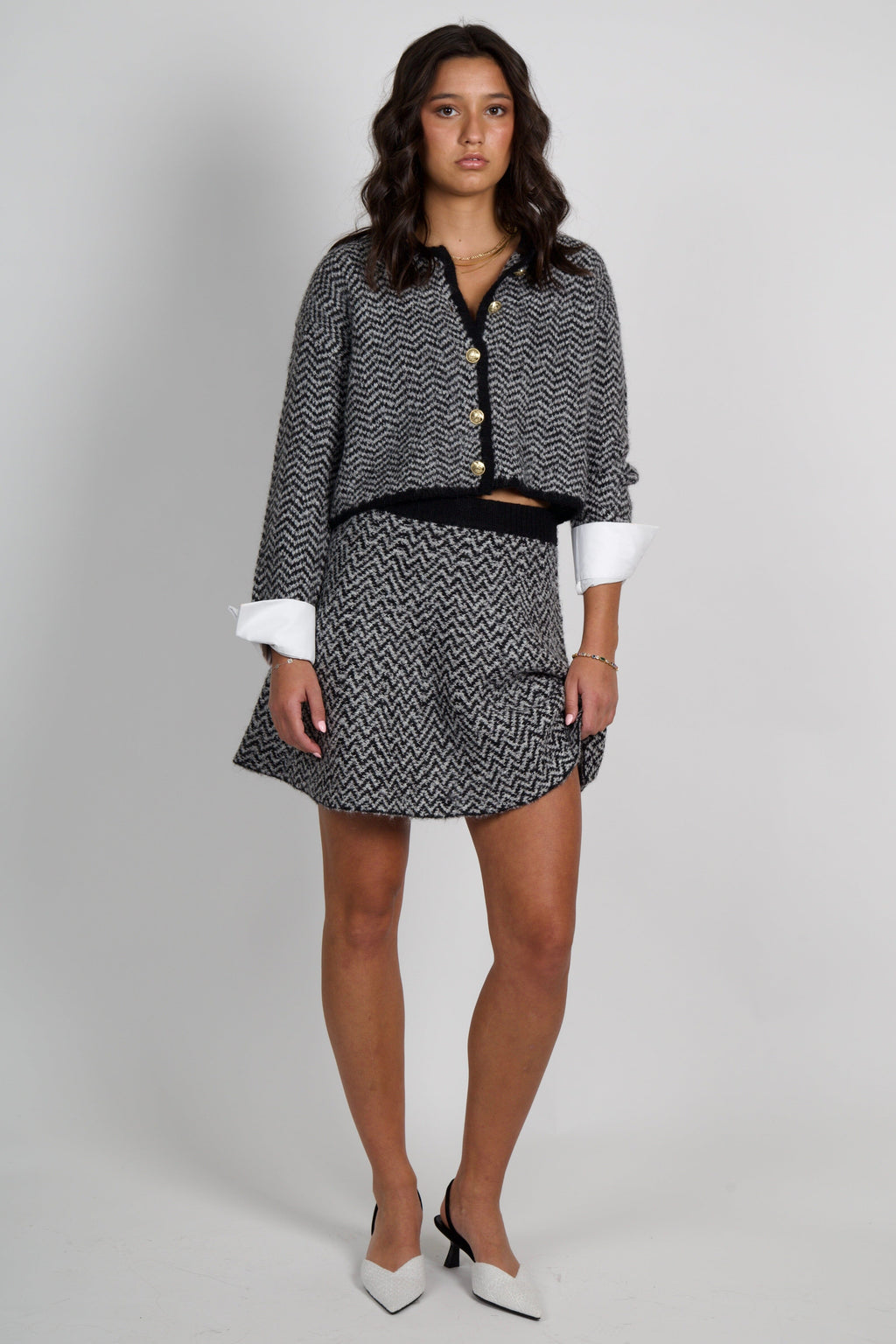 DEREK LAM | Sabine Knit Cardigan - Herringbone