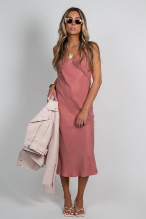 LUCY PARIS | Andee Bias Dress - Dusty Rose
