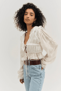 FOR LOVE & LEMONS | Jeanne Jacquard Top - Cream
