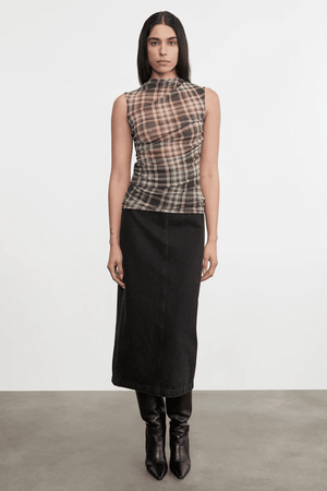 ENZA COSTA | Mesh Sleeveless Tank - Plaid