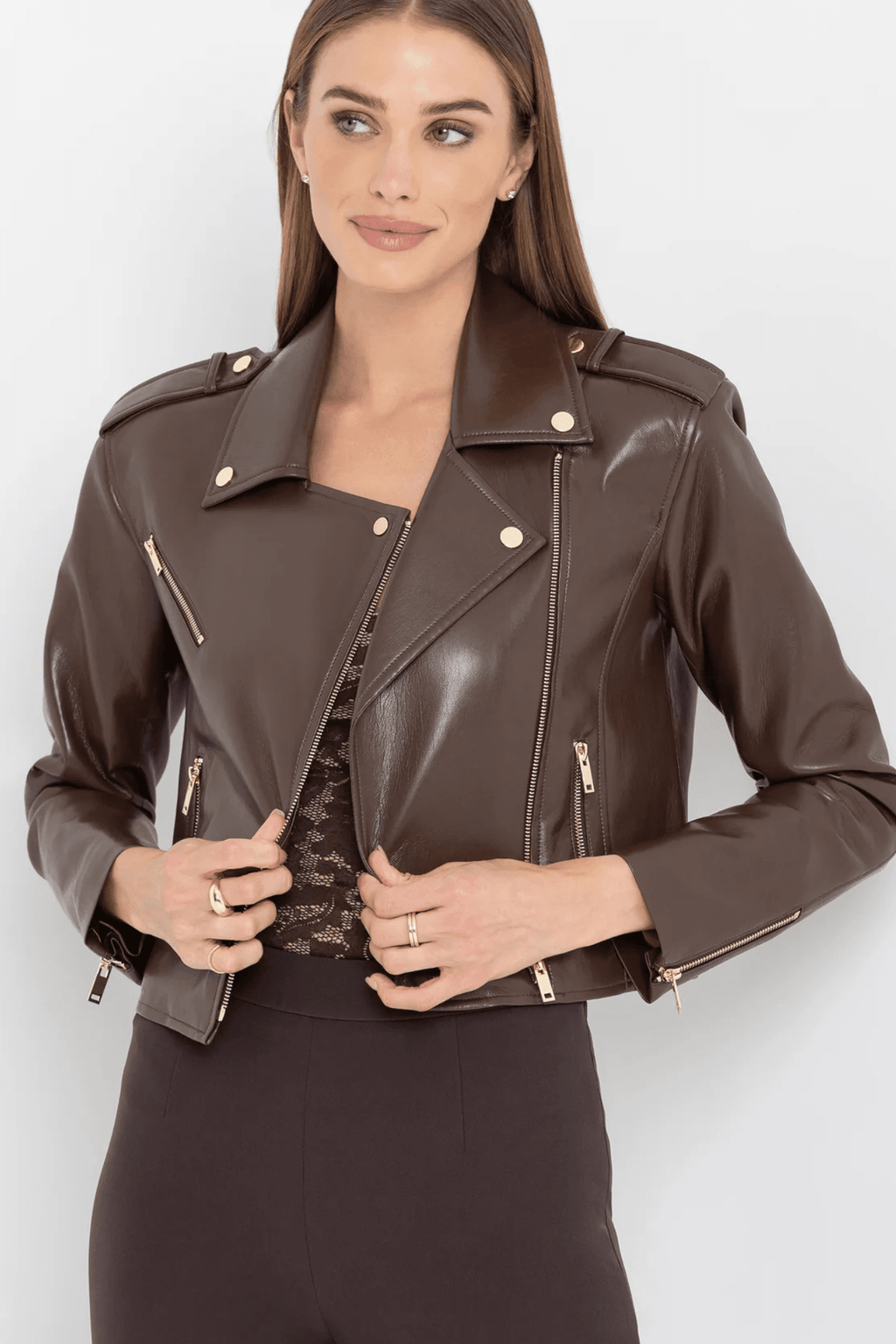 GENERATION LOVE | Cosita Vegan Leather Jacket - Mahogany