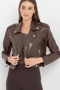 GENERATION LOVE | Cosita Vegan Leather Jacket - Mahogany