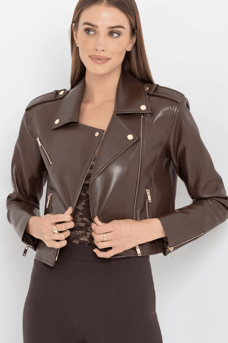 GENERATION LOVE | Cosita Vegan Leather Jacket - Mahogany