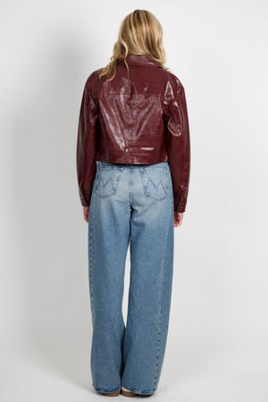 LUCY PARIS | Caleb Faux Leather Jacket - Burgundy