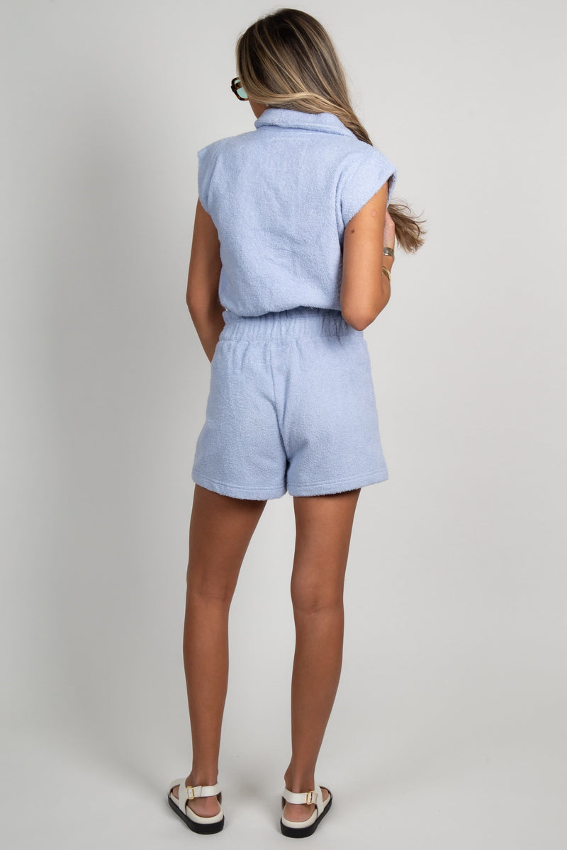 MANTRA | Ally Ruffle Towel Short - Periwinkle