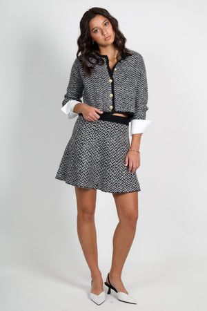 DEREK LAM | Imogen Knit Mini Skirt - Herringbone