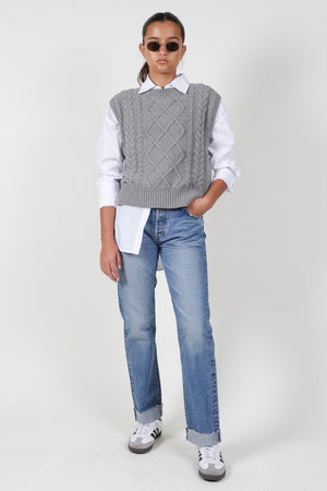 The Adeline Sweater Vest - Grey