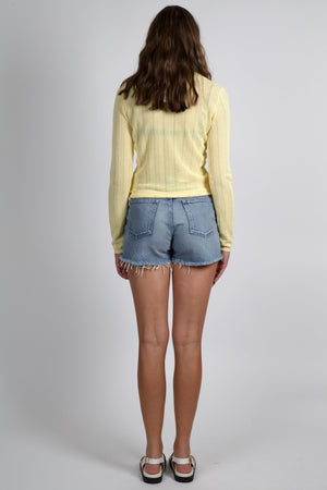 GENERATION LOVE | Megan Pointelle Cardigan - Pale Yellow