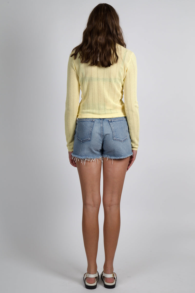 GENERATION LOVE | Megan Pointelle Cardigan - Pale Yellow