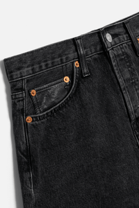 RE/DONE | Aline Classic Skirt - Black to Black Leather