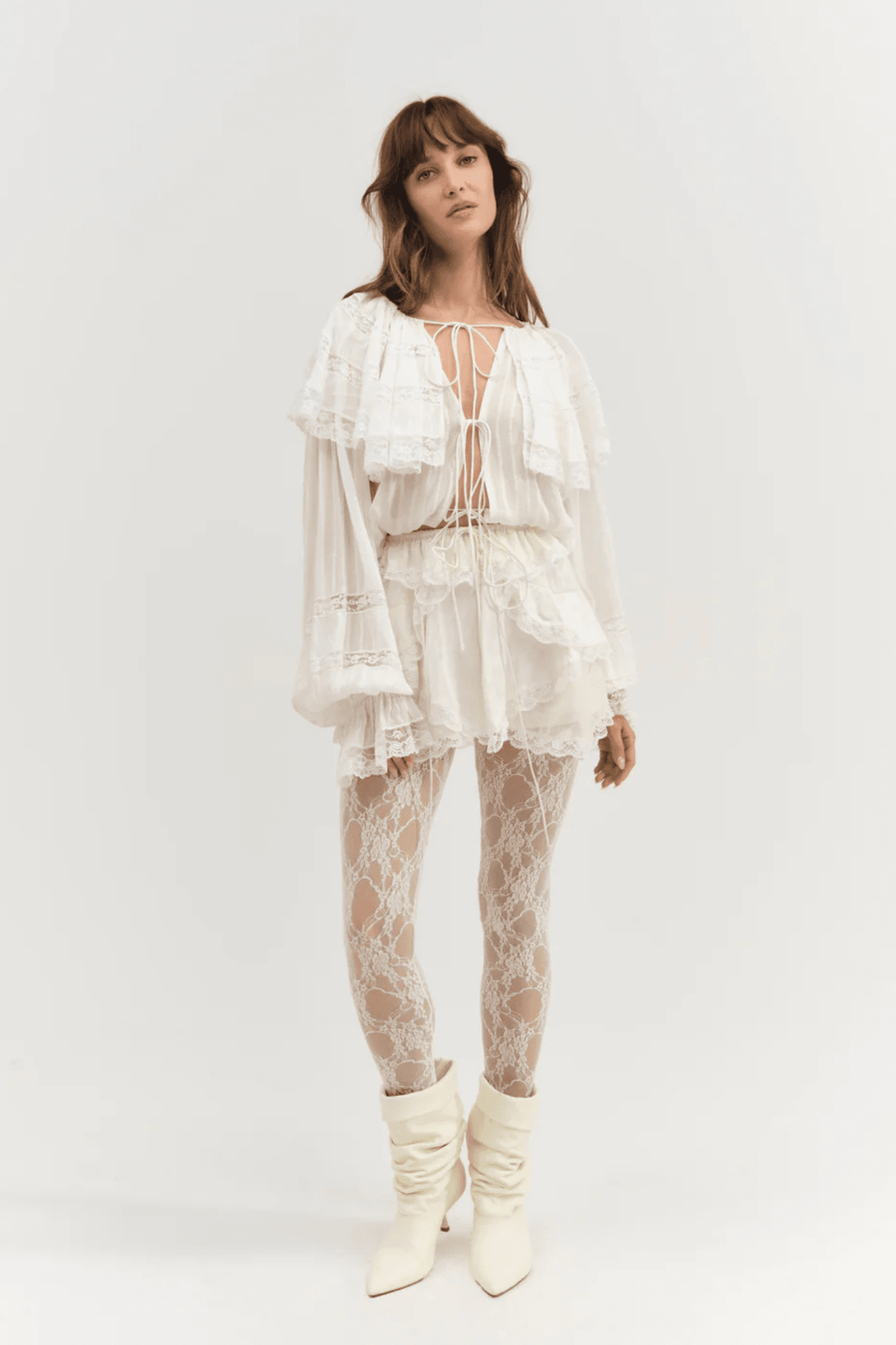FOR LOVE & LEMONS | Jeanne Jacquard Mini Skirt - Cream