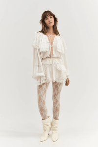 FOR LOVE & LEMONS | Jeanne Jacquard Mini Skirt - Cream