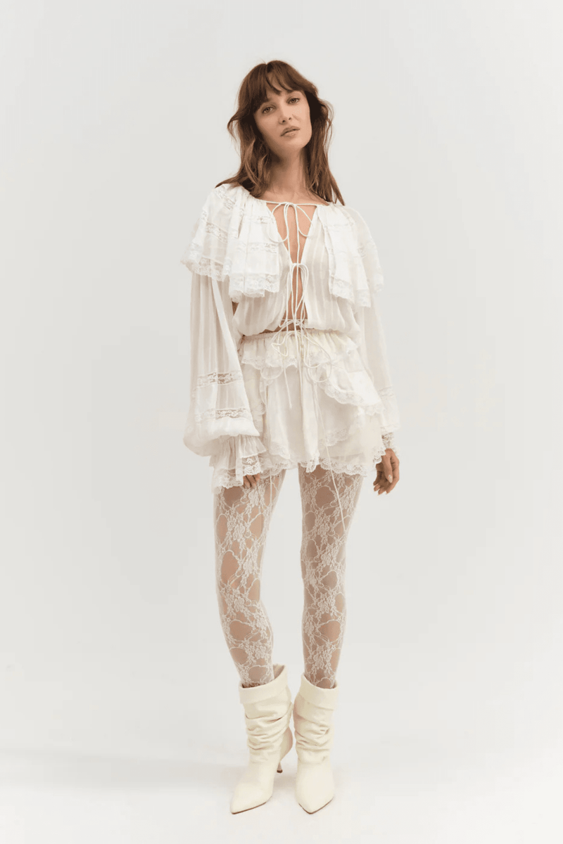 FOR LOVE & LEMONS | Jeanne Jacquard Mini Skirt - Cream