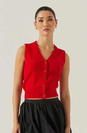 ASTR | Eira Sweater Vest - Red