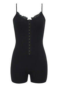 FRANKIES BIKINIS | Annabella Pointelle Bodysuit - Black