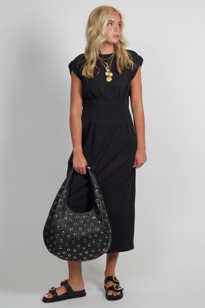 FRAME | The Jersey Nipped Dress - Black