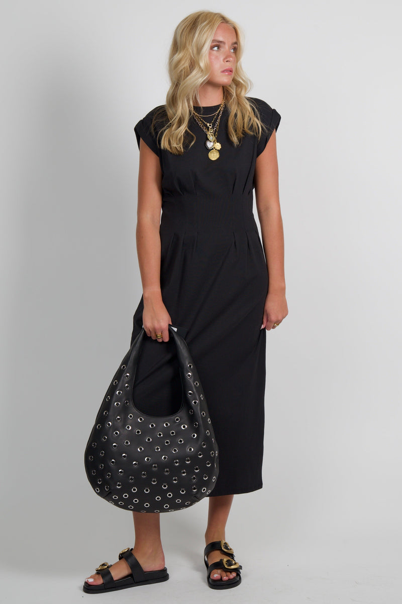 FRAME | The Jersey Nipped Dress - Black