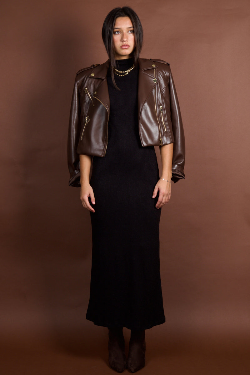 GENERATION LOVE | Cosita Vegan Leather Jacket - Mahogany