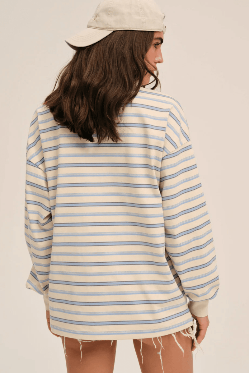 FOR LOVE & LEMONS | Ashton Polo Top - Blue