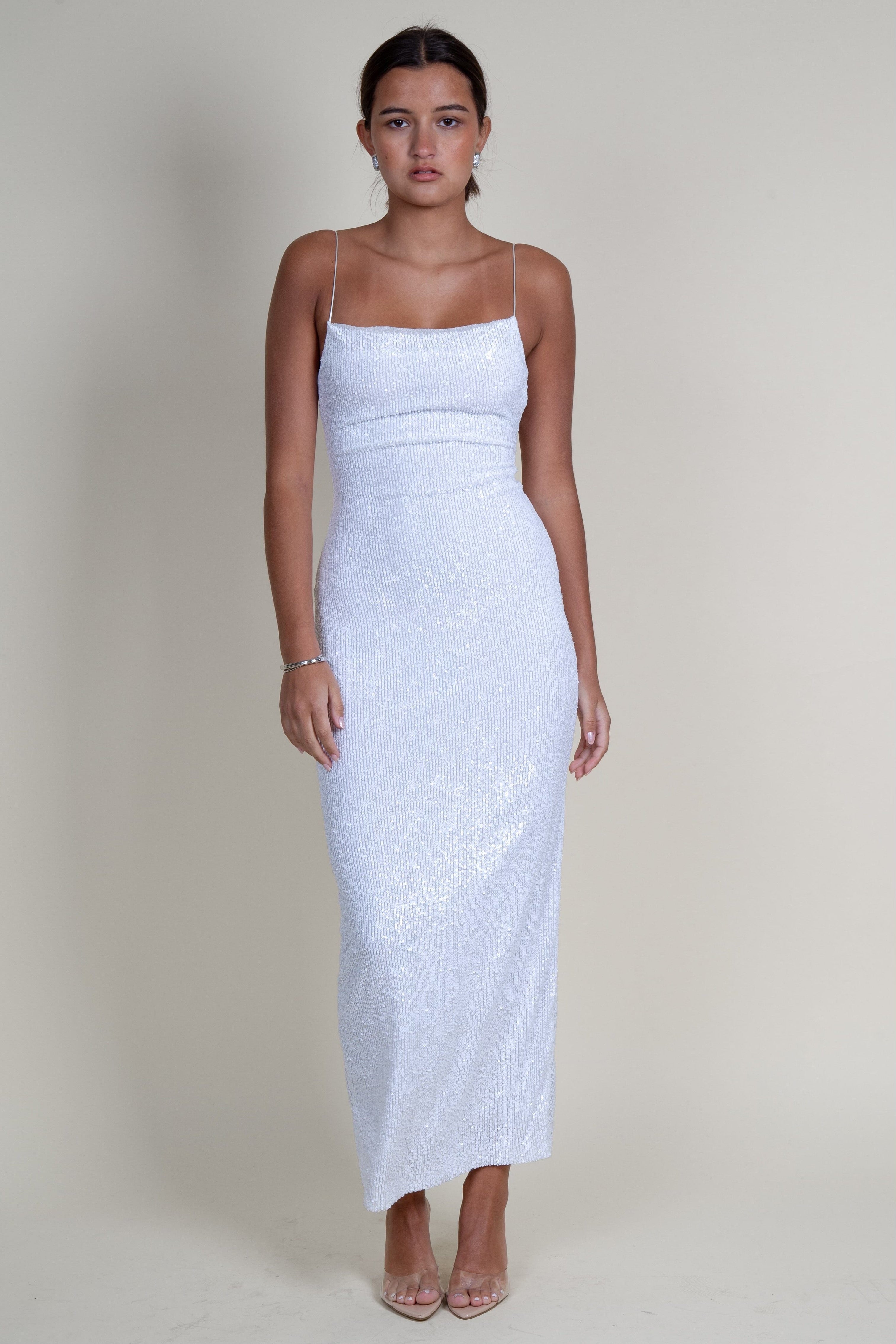 BEC + BRIDGE | Aaliyag Sequin Maxi Dress - White Scarlet Clothing BEC + BRIDGE | Aaliyag Sequin Maxi Dress - White Scarlet Clothing