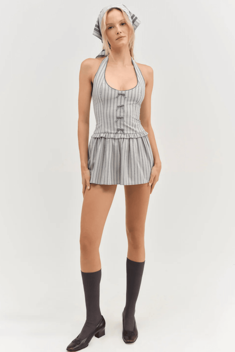 FOR LOVE & LEMONS | Janice Halter Mini Dress - Blue