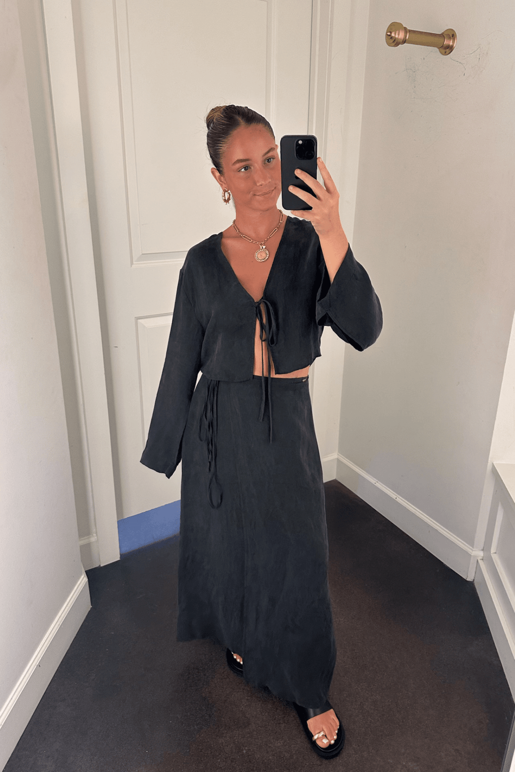 Slate Set Wrap Skirt - Charcoal
